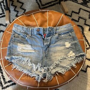 H&M Distressed Frayed Denim Shorts